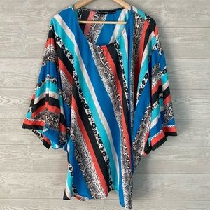 Tolani Boho Modal 2X Tunic Top Colorful